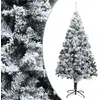 Image de Sapin De Noël Artificiel Avec Neige Floquée Vert 180 Cm Pvc Vidaxl