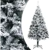 Image de vidaXL Sapin de Noël artificiel avec neige floquée vert 210 cm PVC 320965