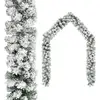 Image de Guirlande De Noël Avec Neige Floquée Vert 20 M Pvc Vidaxl