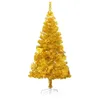Image de vidaXL Sapin de Noël artificiel avec support Doré 180 cm PET