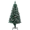 Image de Sapin De Noël Avec Pommes De Pin Et Neige Blanche 180 Cm Vidaxl
