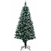 Image de vidaXL Sapin de Noël avec pommes de pin et neige blanche 180 cm