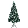 Image de Sapin De Noël Avec Pommes De Pin Et Neige Blanche 210 Cm Vidaxl
