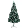 Image de Sapin De Noël Avec Pommes De Pin Et Neige Blanche 240 Cm Vidaxl