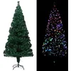 Image de Sapin De Noël Artificiel Avec Support Vert 180 Cm Fibre Optique Vidaxl