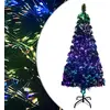 Image de Sapin De Noël Artificiel Avec Support Vert 240 Cm Fibre Optique Vidaxl