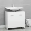 Image de vidaXL Armoire de salle de bain Blanc 60x33x61 cm Aggloméré