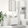 Image de Armoire De Salle De Bain Blanc Brillant Bois D'ingénierie Vidaxl