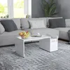 Image de Table Basse Blanc 90x45x35 Cm Bois D’ingénierie Vidaxl