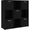 Image de Bibliothèque Noir 90x30x90 Cm Bois D’ingénierie Vidaxl