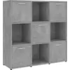 Image de Bibliothèque Gris Béton 90x30x90 Cm Bois D’ingénierie Vidaxl