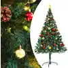 Image de Arbre De Noël Artificiel Pré-éclairé Avec Boules Vert 150 Cm Vidaxl