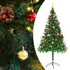 Image de Arbre De Noël Artificiel Pré-éclairé Avec Boules Vert 180 Cm Vidaxl