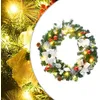 Image de vidaXL Couronne de Noël avec lumières LED vert 60 cm PVC couronnes couronnes de Noël avec décoration ornements de 321516