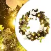 Image de Couronne De Noël Avec Lumières Led Noir 60 Cm Pvc Vidaxl