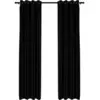 Image de Rideaux Occultants Aspect Lin Avec  illets 2 Pcs Noir 140x225cm Vidaxl