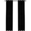 Image de Rideaux Occultants Aspect Lin Avec  illets 2 Pcs Noir 140x245cm Vidaxl
