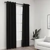 Image de vidaXL Rideaux occultants Aspect de lin 2 pcs Anthracite 140x245 cm