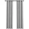 Image de Rideaux Occultants Aspect Lin Avec  illets 2 Pcs Gris 140x245cm Vidaxl