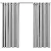 Image de Rideaux Occultants Aspect Lin Avec Crochets 2pcs Gris 140x175cm Vidaxl