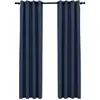 Image de Rideaux Occultants Aspect Lin Avec  illets 2 Pcs Bleu 140x245cm Vidaxl