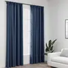 Image de Rideaux Occultants Aspect Lin Avec Crochets 2pcs Bleu 140x245cm Vidaxl