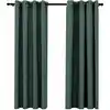 Image de Rideaux Occultants Aspect Lin Avec  illets 2 Pcs Vert 140x175cm Vidaxl