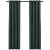 Image de Rideaux Occultants Aspect Lin Avec  illets 2 Pcs Vert 140x225cm Vidaxl