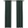 Image de Rideaux Occultants Aspect Lin Avec  illets 2 Pcs Vert 140x245cm Vidaxl