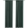 Image de Rideaux Occultants Aspect Lin Avec Crochets 2pcs Vert 140x245cm Vidaxl