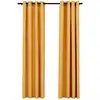 Image de Rideaux Occultants Aspect Lin À  illets 2 Pcs Jaune 140x225 Cm Vidaxl