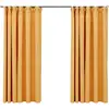 Image de Rideaux Occultants Aspect Lin Et Crochets 2 Pcs Jaune 140x175cm Vidaxl