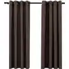 Image de Rideaux Occultants Aspect Lin Avec  illets 2pcs Taupe 140x175cm Vidaxl