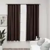 Image de Rideaux Occultants Aspect Lin Et Crochets 2 Pcs Taupe 140x175cm Vidaxl