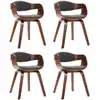 Image de Chaises À Manger Lot De 4 Bois Courbé Et Tissu Vidaxl