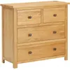 Image de Commode 80x35x75 Cm Bois De Chêne Massif Vidaxl