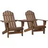 Image de Chaises De Jardin Adirondack Avec Table Bois De Sapin Marron Vidaxl