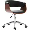 Image de Chaise Pivotante De Bureau Noir Bois Courbé Et Similicuir Vidaxl