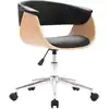 Image de Chaise Pivotante De Bureau Noir Bois Courbé Et Similicuir Vidaxl