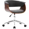 Image de Chaise Pivotante De Bureau Gris Bois Courbé Et Tissu Vidaxl