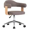 Image de Chaise Pivotante De Bureau Taupe Bois Courbé Et Tissu Vidaxl