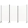 Image de vidaXL Paravent 3 Panneaux 260x180 cm Tissu Polyester & Structure en Fer Blanc Écran de Confidentialité Pliable Cloison 320731