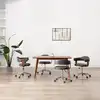 Image de Chaises Pivotantes À Manger Lot De 4 Gris Bois Courbé Et Tissu Vidaxl
