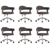 Image de Vidaxl chaises pivotantes à manger lot de 6 gris bois courbé et tissu