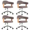 Image de Vidaxl chaises pivotantes à manger lot de 4 taupe bois courbé et tissu
