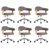 Image de Vidaxl chaises pivotantes à manger lot de 6 taupe bois courbé et tissu