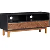 Image de Meuble Tv 100x35x45 Cm Bois D'acacia Massif Et Mdf Vidaxl