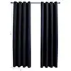 Image de Vidaxl rideaux occultants avec anneaux 2 pièces noir 137 x 213 cm tissu