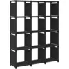 Image de Étagère D'affichage 12 Cubes Noir 103x30x141 Cm Tissu Vidaxl