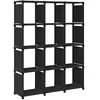 Image de Etagère daffichage - VIDAXL - 12 Cubes - Noir - Tissu et Acier - Design Contemporain